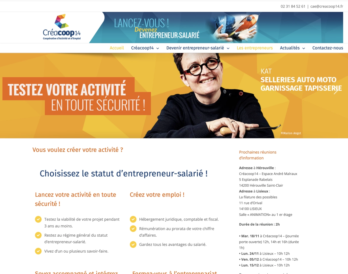 Aperçu du projet Créacoop14 – Plugin WordPress sur mesure pour coopérative à Caen