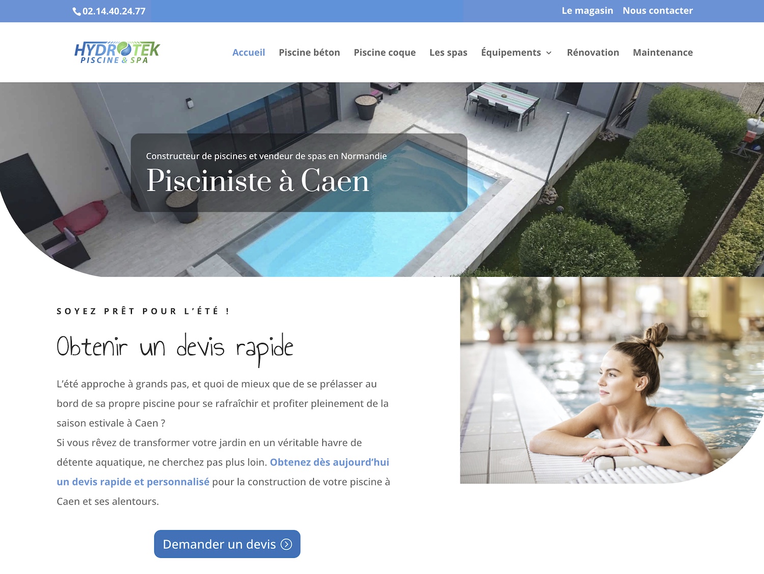 Aperçu du projet Hydrotek – Pisciniste à Caen