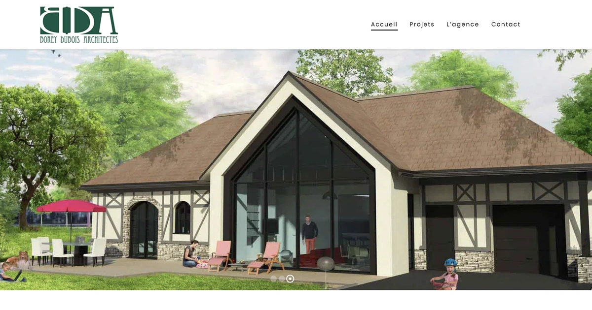 Site vitrine WordPress créé pour BDA Architectes - portfolio projets architecture à Aure sur Mer par Olivier Leval développeur web